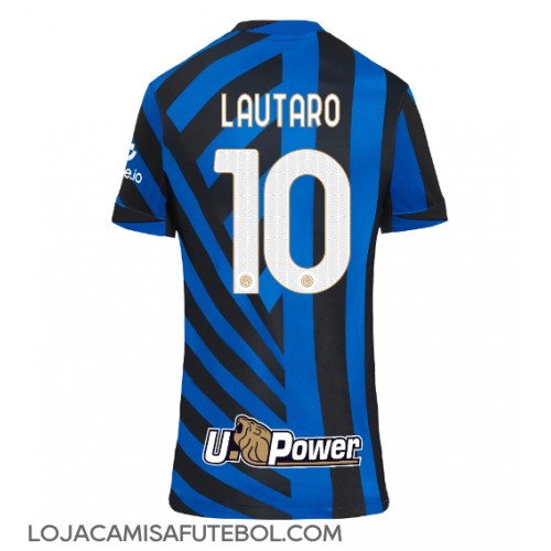 Camisa de Futebol Inter Milan Lautaro Martinez #10 Equipamento Principal Mulheres 2024-25 Manga Curta